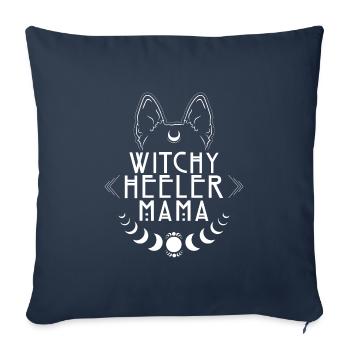 Witchy Heeler Mama Cattle Dog Hunde Hexe Hexen - Sofakissenbezug 45 x 45 cm - Navy - Vorne