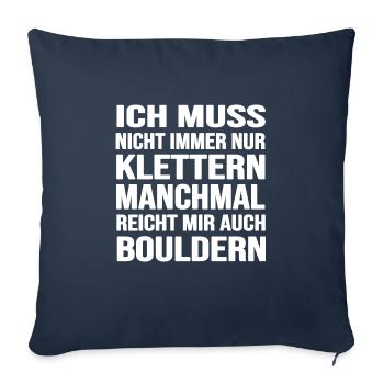 bouldern boulderfelsen freiklettern boulderzeit - Sofakissenbezug 45 x 45 cm - Navy - Vorne