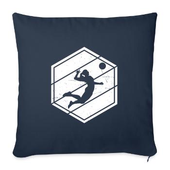 Joueuse de volleyball féminin Volleyball Spi - Housse de coussin décorative 45 x 45 cm - bleu marine - Devant