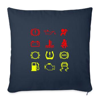 Car indicator lights abstract motif - Sofa pillowcase 17,3'' x 17,3'' (45 x 45 cm) - navy - Front