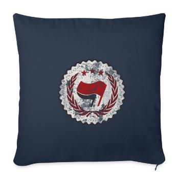 FASCISME ANTIFA FCK - Housse de coussin décorative 45 x 45 cm - bleu marine - Devant