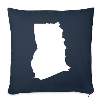 Drapeau de la carte du Ghana - Housse de coussin décorative 45 x 45 cm - bleu marine - Devant