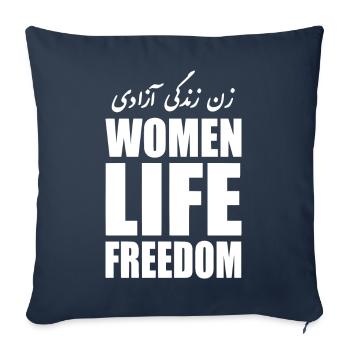 Women life freedom iran - Sofa pillowcase 17,3'' x 17,3'' (45 x 45 cm) - navy - Front