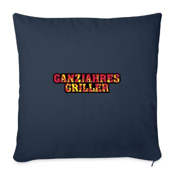 Année gril - Housse de coussin décorative 45 x 45 cm - bleu marine - Devant