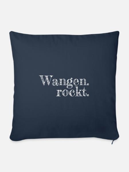 Wangen rockt - Textdesign mit Stadtnamen - Sofakissenbezug 45 x 45 cm - Navy