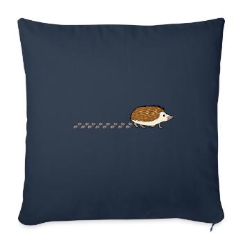 Cute Hedgehog Waddling Paws Footprint - Sofa pillowcase 17,3'' x 17,3'' (45 x 45 cm) - navy - Front