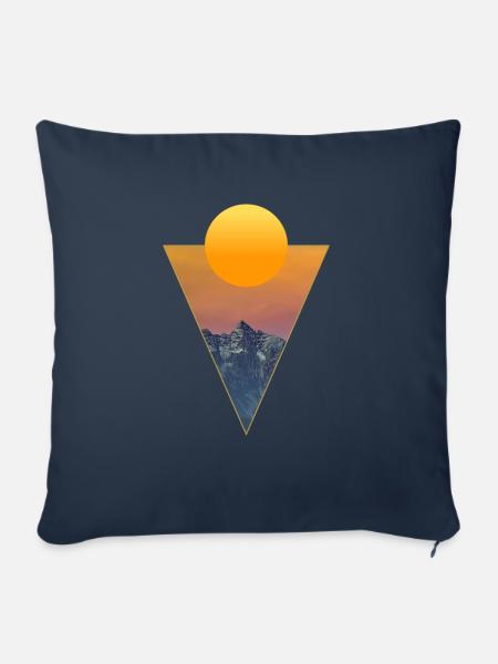 Sonnenuntergang in den Bergen - Sofakissenbezug 45 x 45 cm - Navy