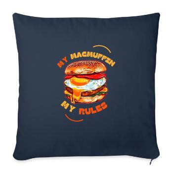 Mon McMuffin Mes règles - Housse de coussin décorative 45 x 45 cm - bleu marine - Devant