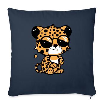 Zoolto the Leopard - Sofa pillowcase 17,3'' x 17,3'' (45 x 45 cm) - navy - Front