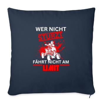 Si vous n’avez pas d’accident, vous ne roulez pas à la limite - quad - Housse de coussin décorative 45 x 45 cm - bleu marine - Devant