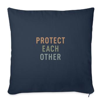 protect each other Gift - Sofa pillowcase 17,3'' x 17,3'' (45 x 45 cm) - navy - Front