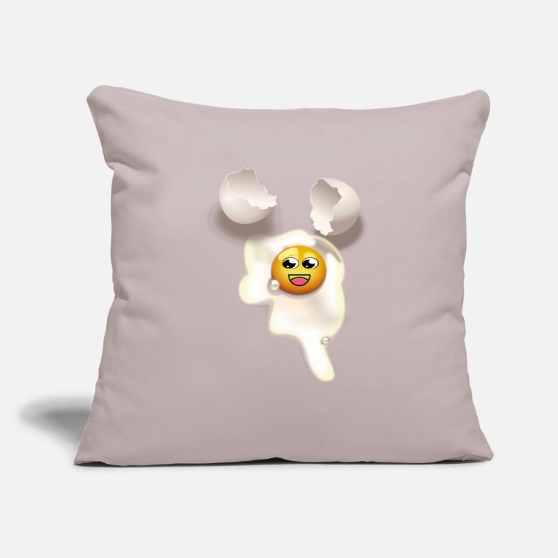 Fried egg with and broken eggshell Sofa pillowcase 17,3'' x 17,3'' (45 x 45 cm)