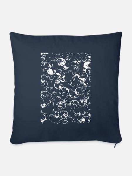 Trend weiß Kringel - Sofakissenbezug 45 x 45 cm - Navy