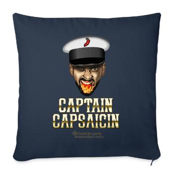 Captain Capsaicin Chili T-Shirt - Sofa pillowcase 17,3'' x 17,3'' (45 x 45 cm) - navy - Front
