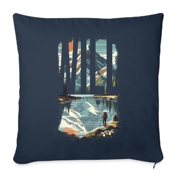 WILDE ERKUNDUNG - Sofakissenbezug 45 x 45 cm - Navy - Vorne