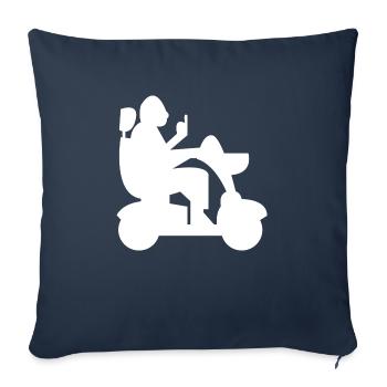 Elektrischer Rollstuhl Rollstuhlfahrer Behinderter - Sofakissenbezug 45 x 45 cm - Navy - Vorne