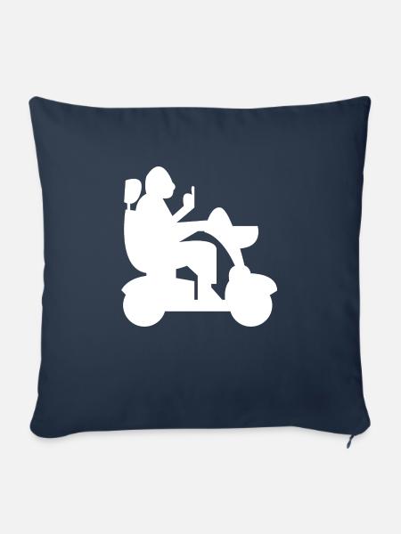 Elektrischer Rollstuhl Rollstuhlfahrer Behinderter - Sofakissenbezug 45 x 45 cm - Navy