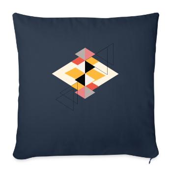 Formes géométriques ballot - Housse de coussin décorative 45 x 45 cm - bleu marine - Devant