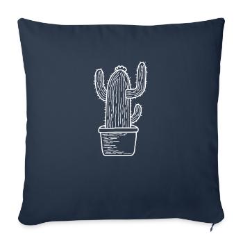 Cactus cactus cadeau plante épineuse du désert - Housse de coussin décorative 45 x 45 cm - bleu marine - Devant