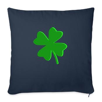 Trèfle à quatre feuilles - Housse de coussin décorative 45 x 45 cm - bleu marine - Devant