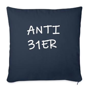 31 31 traître anti31er - Housse de coussin décorative 45 x 45 cm - bleu marine - Devant