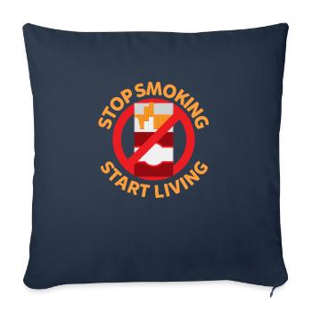 Nichtraucher, No Smoker, Rauchverbot - Sofakissenbezug 45 x 45 cm - Navy - Vorne
