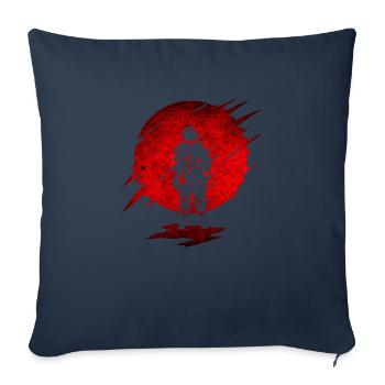 Astronaute au soleil speces stars feu rouge - Housse de coussin décorative 45 x 45 cm - bleu marine - Devant