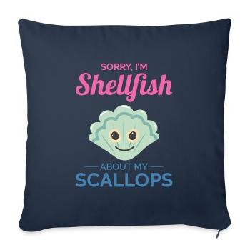 Scallop Seashells Collector Beachcomber Shellfish - Sofa pillowcase 17,3'' x 17,3'' (45 x 45 cm) - navy - Front