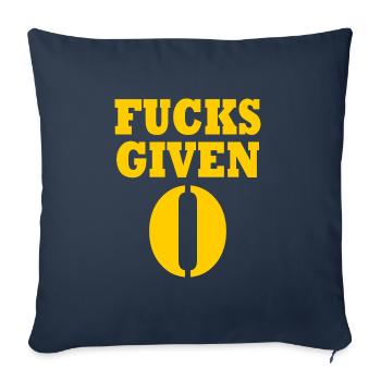 Zero fucks given - Sofa pillowcase 17,3'' x 17,3'' (45 x 45 cm) - navy - Front
