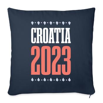 Croatia 2023 - Sofa pillowcase 17,3'' x 17,3'' (45 x 45 cm) - navy - Front