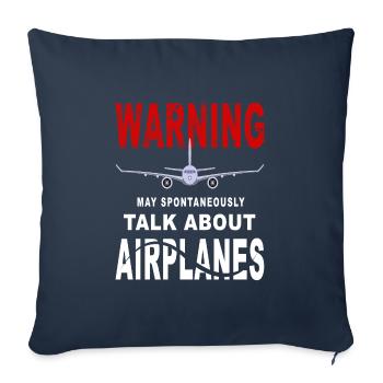 Warning May Start Spontaneously Talk About - Sofakissenbezug 45 x 45 cm - Navy - Vorne