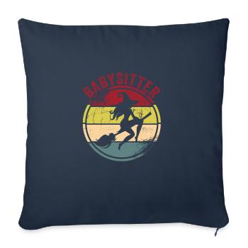 Baby-sitter - Housse de coussin décorative 45 x 45 cm - bleu marine - Devant