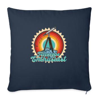 Stargazing Telescope Astronomers - Sofa pillowcase 17,3'' x 17,3'' (45 x 45 cm) - navy - Front