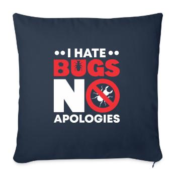 Insectes - Housse de coussin décorative 45 x 45 cm - bleu marine - Devant
