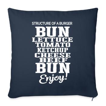 Leckerer Burger Aufbau Tomate Käse Brot - Sofakissenbezug 45 x 45 cm - Navy - Vorne