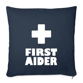 first aider - Sofa pillowcase 17,3'' x 17,3'' (45 x 45 cm) - navy - Front