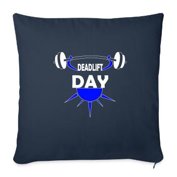 Deadlift Day Barbell Powerlifting Squats Gym - Housse de coussin décorative 45 x 45 cm - bleu marine - Devant