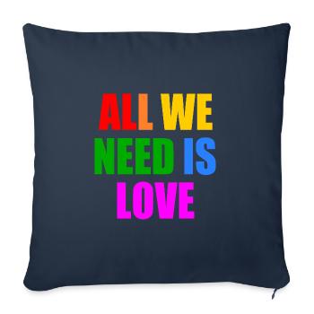 all we need is love - Sofa pillowcase 17,3'' x 17,3'' (45 x 45 cm) - navy - Front