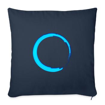 Enso Zen Cercle Méditation Yoga Japon Signes OM - Housse de coussin décorative 45 x 45 cm - bleu marine - Devant