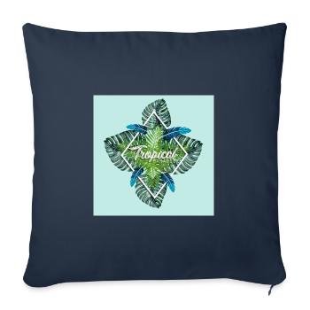 Été - paradis tropical d'été - Housse de coussin décorative 45 x 45 cm - bleu marine - Devant