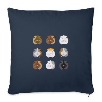 Neuf visages de cobayes - Housse de coussin décorative 45 x 45 cm - bleu marine - Devant