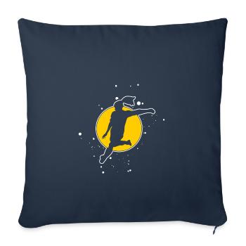 soccer féminin - Housse de coussin décorative 45 x 45 cm - bleu marine - Devant