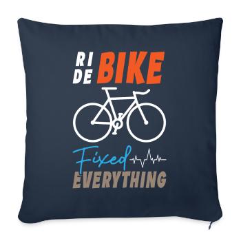 Ride Bike a tout réparé - Housse de coussin décorative 45 x 45 cm - bleu marine - Devant