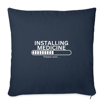 Installation de médicaments - Housse de coussin décorative 45 x 45 cm - bleu marine - Devant