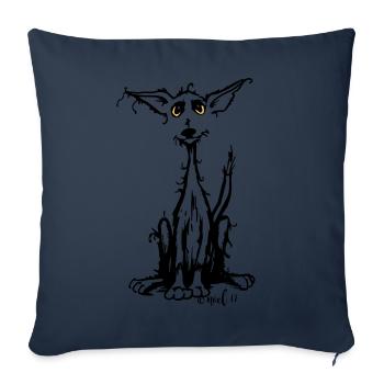 Rauhaar Hund - Sofakissenbezug 45 x 45 cm - Navy - Vorne