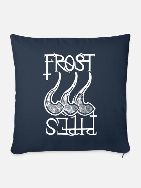 Frost Pipes Logo Weiß - Sofakissenbezug 45 x 45 cm - Navy