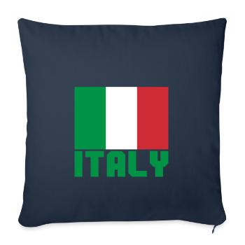 Italie - Housse de coussin décorative 45 x 45 cm - bleu marine - Devant