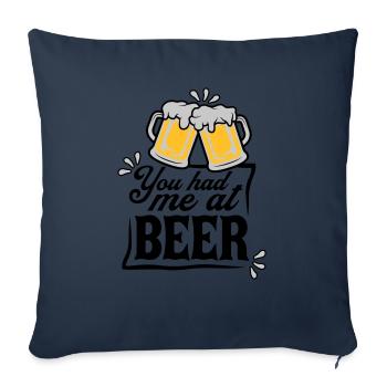 Persuade la bière en disant - Housse de coussin décorative 45 x 45 cm - bleu marine - Devant