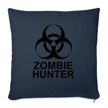 Chasseur de zombies Citation d’Halloween - Housse de coussin décorative 45 x 45 cm - bleu marine - Devant
