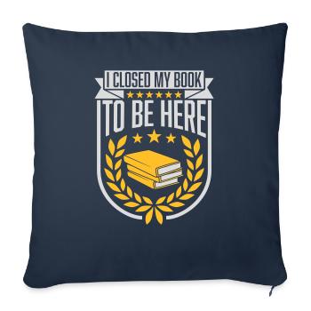 I closed my book - Sofa pillowcase 17,3'' x 17,3'' (45 x 45 cm) - navy - Front